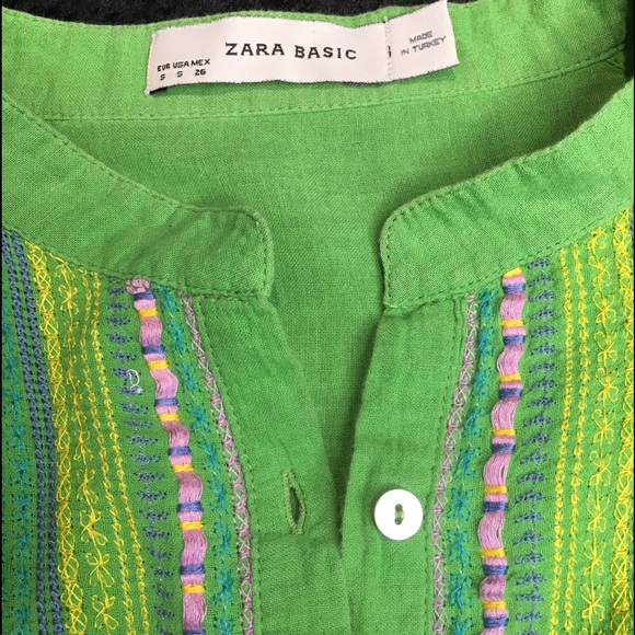 *Zara Basic* Cotton boho style mini dress over top - Picture 6 of 7